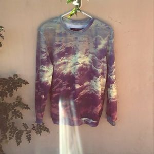 Purple Cloudy Skies Crew Neck Sweater